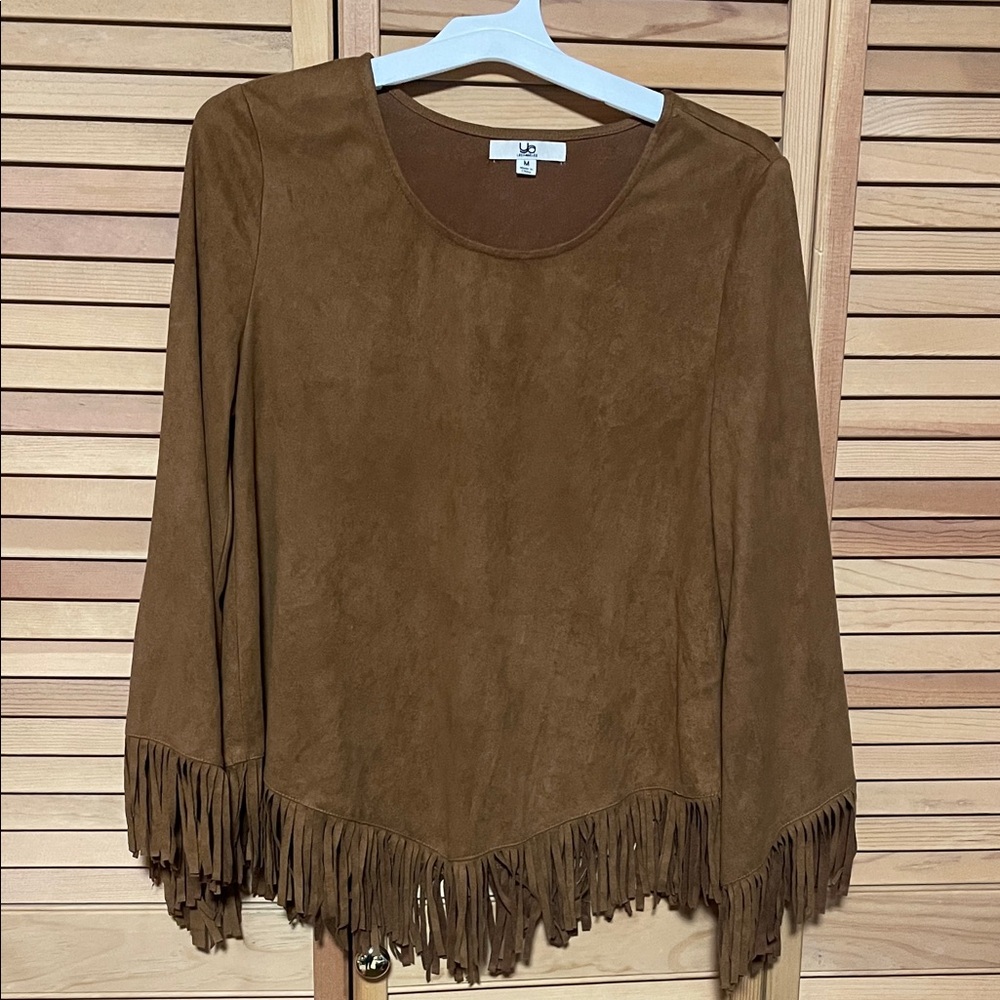 Ya Los Angeles Brown Fringe Blouse